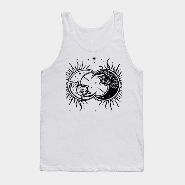 Between Sun and Moon is Cats Tank Top by lazykitty